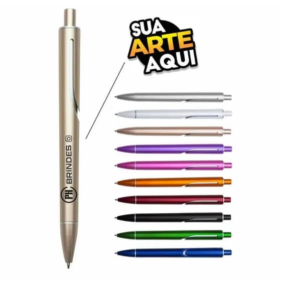 150 CANETAS PLÁSTICAS MOD 390 PERSONALIZADAS EM UMA COR