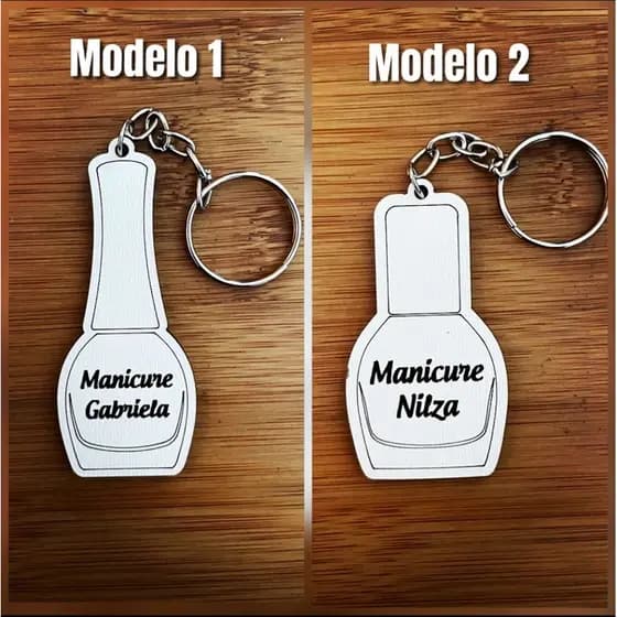 Kit de Chaveiros Esmalte Manicure Salão Beleza Brinde Personalizado em MDF