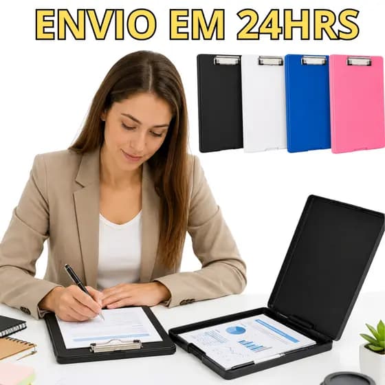 Prancheta A4 Armazenamento Interno Pasta Organizadora Documentos Abertura Superior Clipboard