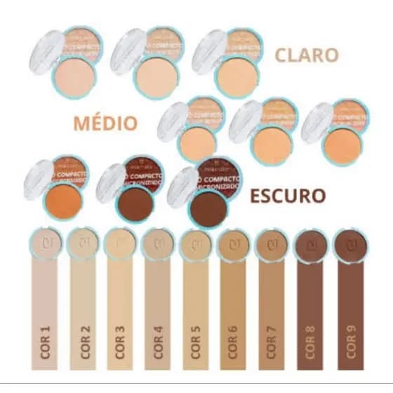 PÓ COMPACTO MICRONIZADO CORES MEDIAS MIA MAKE