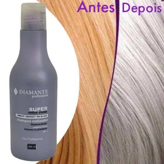 Shampoo Matizador Diamante Profissional Morango Efeito Cinza 300ml