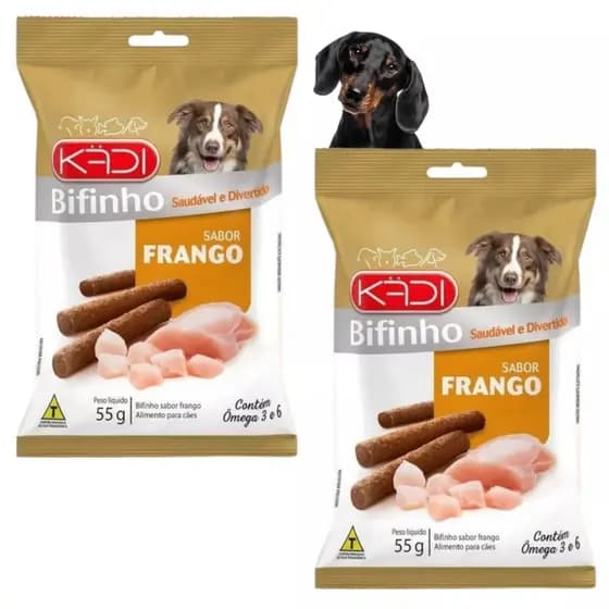 Bifinho Cães Adultos Sabor Frango Kadi 55g 2 Unid Natural Special Formula Dog Petisco Bifinhos Gran Cachorros Canin