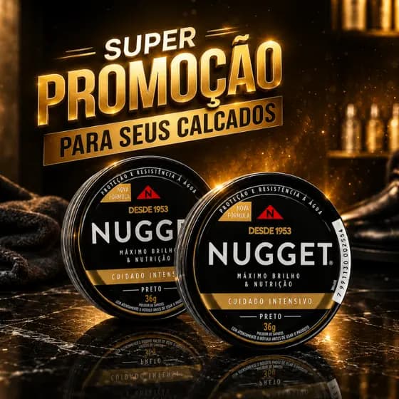 kit 2 Graxas para Sapato em Pasta Preta Nugget Lata 36G