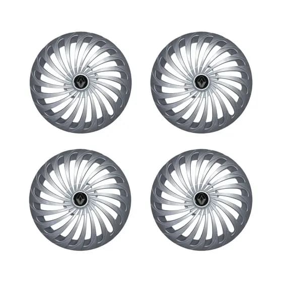 Jogo 4 Calotas Esportiva Twister Aro 13 Silver Universal com Emblema Resinado