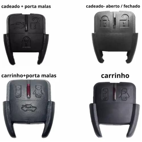 Kit 16 Capas de Chave GM – 4 Modelos Diferentes – Vários Modelos (Porta Malas / Cadeado / Carrinho