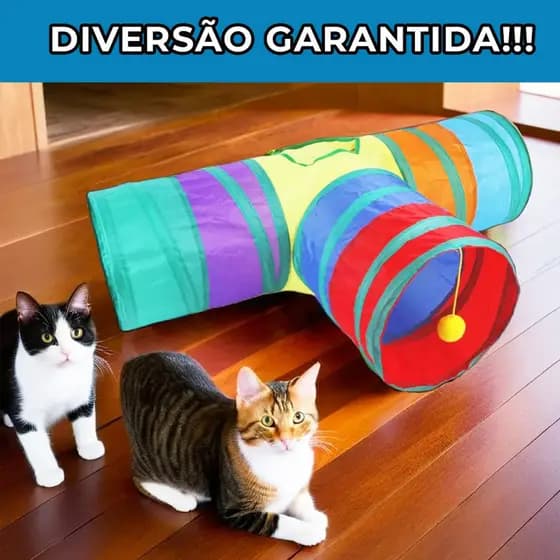 Túnel Colorido Treinamento Coelho Gatos Interativo Cachorro Labirinto Dobrável Pet Playground Toca