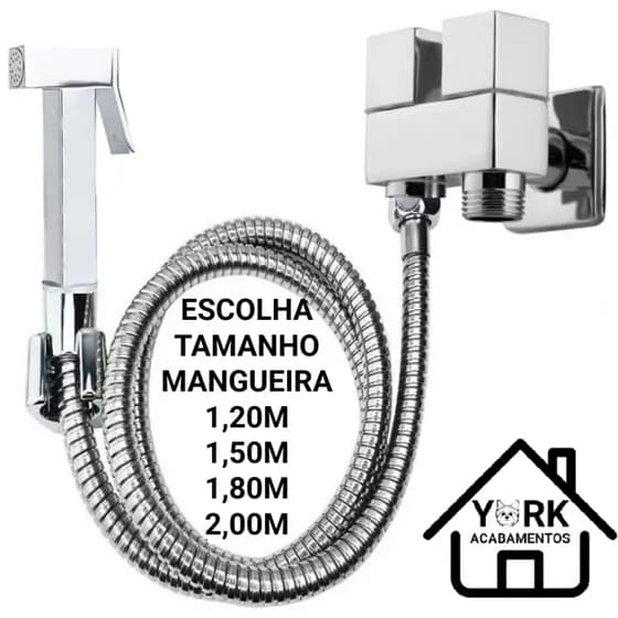 Ducha Higienica METAL CROMADA Mangueira Flexível Gatilho Chuveirinho e Registro Dupla Saida de ÁguaL