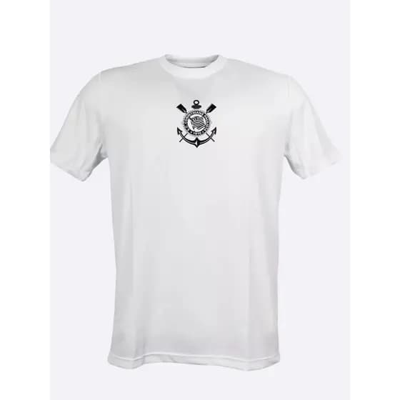 Camisa Timão Corinthians Escudo Centralizado Branca SCCP