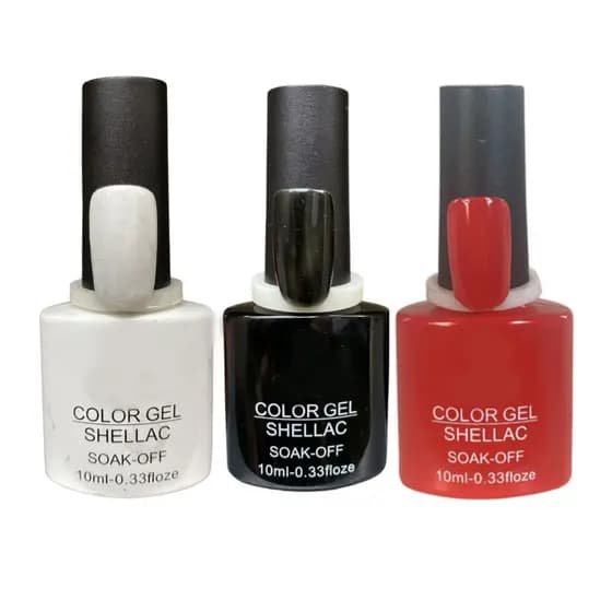 Kit 3 Esmaltes em Gel Unhas Esmalte Nail Art Alongamento D&Z Zem Bella Rosa KS Lirio