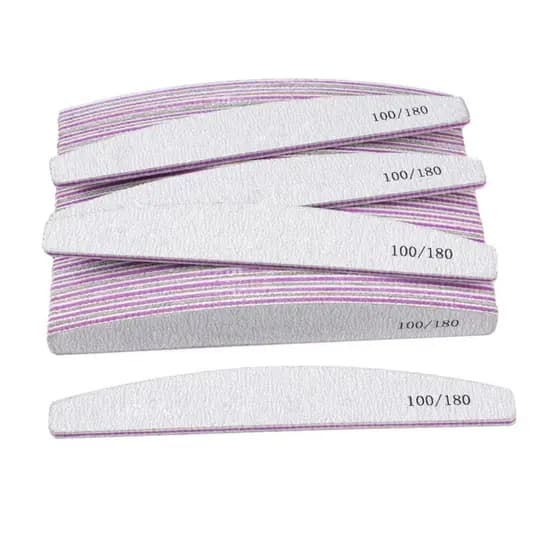 Kit 20 Lixas de Unha Bumerangue Lavável Boomerang Banana Alongamento Gel Fibra