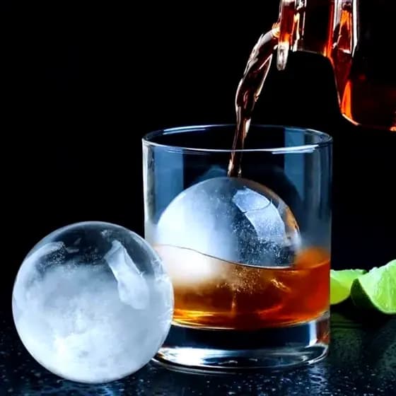 Forma De Gelo Redonda Esférica Grande Bola Esfera Bebida Whisky Bar