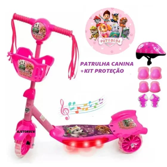 Patinete Infantil Menina P + Kit Proteção + Surpresa + Envio para Todo Brasil