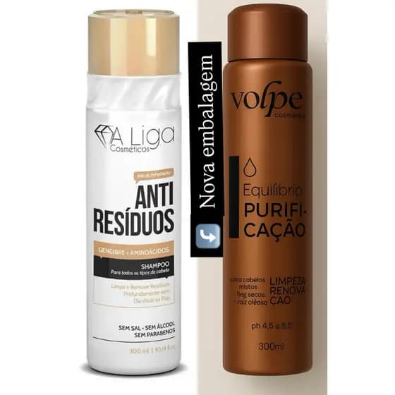 Shampoo Anti Resíduos 300ml -Volpes cosméticos profissional