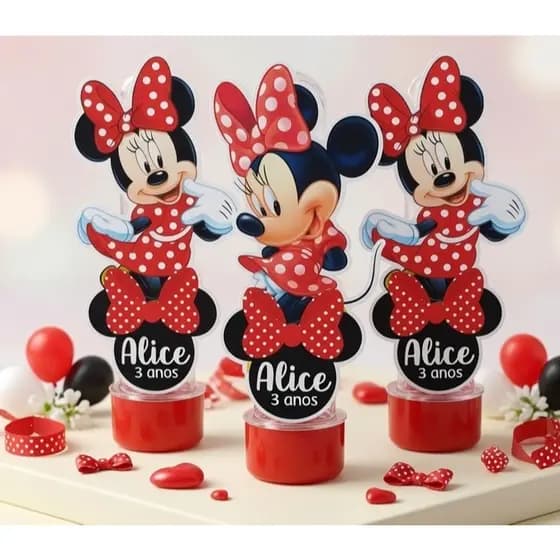 Tubete Minnie Vermelha / Tubete Minnie Rosa