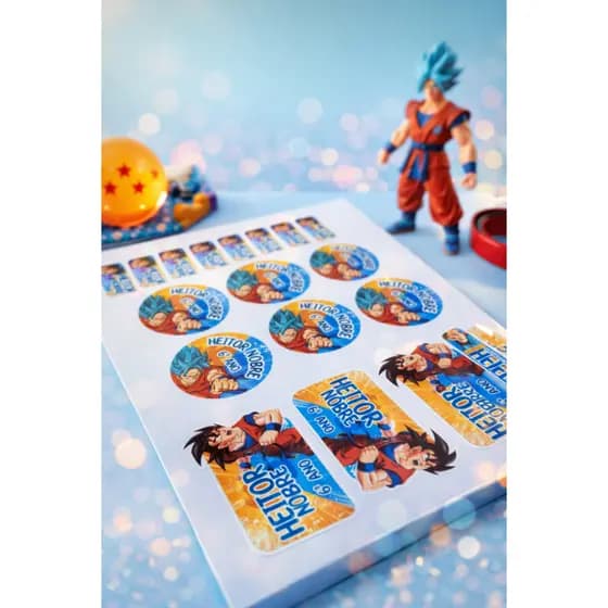 Etiqueta Escolar Personalizada Dragon Ball
