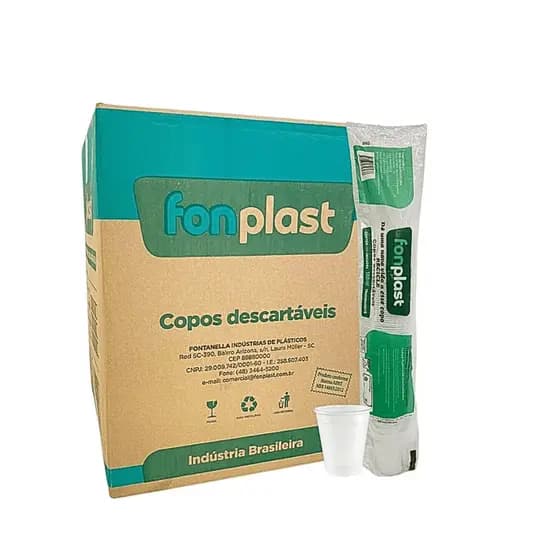 Copo Descartável Branco ou Transparente Caixa Com 2500 Unidades 180ml