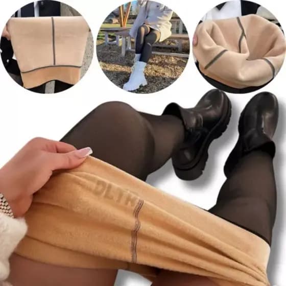 Meia-Calça Térmica Forrado Grosso Translúcida Leggings De Lã Quente Das Mulheres De Winter