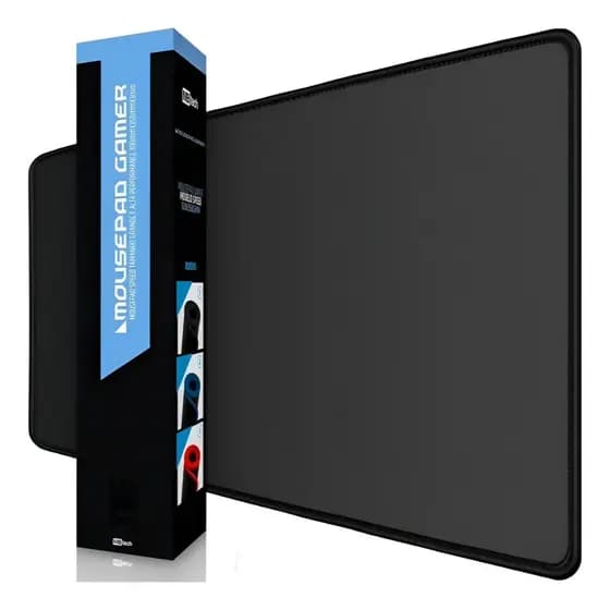 Mouse Pad Gamer 70 x 35 cm Preto Borracha Antiderrapante Escritório Home Office Computador Mouse