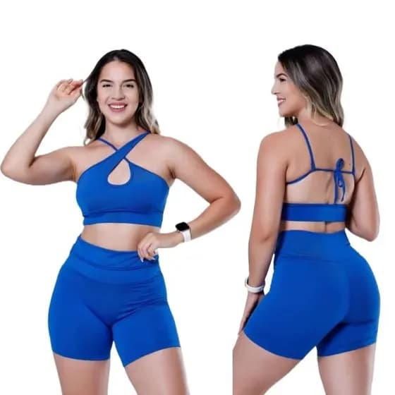 Conjunto de Academia Fitness Feminino Top e Short Premium - Roupa de academia