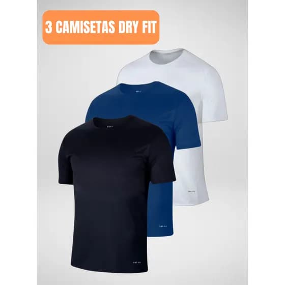 KIT 3 Camisetas Dry fit Academia Casual Treino Musculação Esportes Exercícios Corrida