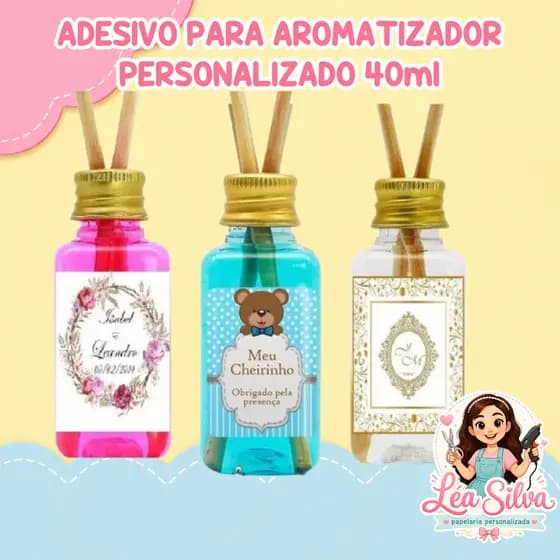 Adesivo para aromatizador personalizado - tamanho 4 cm x 2,5 cm - para Aniversário, Casamento, 15 anos, noivado