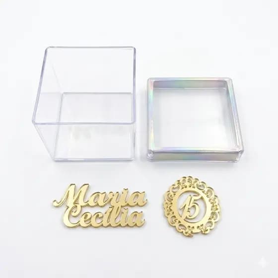 Caixinha Acrílica 5x5 Personalizada Lembrancinha 15 Anos Festas Kit 20 Unidades