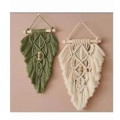 Folha painel Tapeçaria Boho Decorativa em macrame