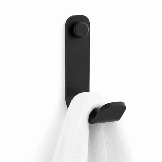 Gancho De Parede Multiuso Preto Fosco Para Toalha Plus Suporte Reforçado Varias Utilidade