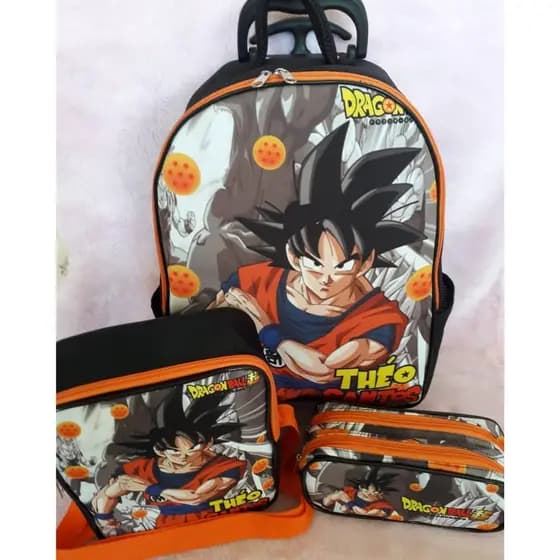 Kit Escolar Personalizado / Mochila Personalizada / Lancheira Personalizada / Estojo duplo personalizado / Dragon Ball Z