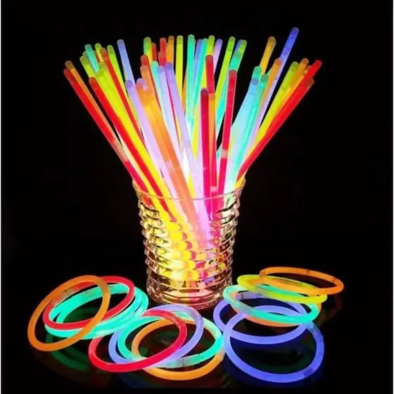 Kit 20/50/100 Pulseira Neon Fluorescente Brilhante Balada Led