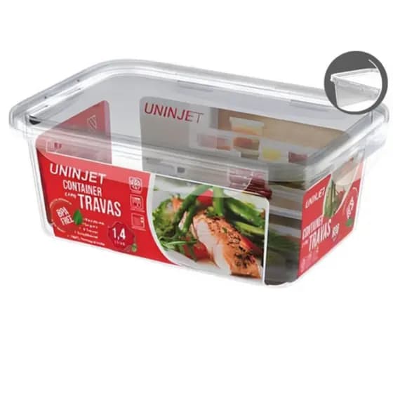 Pote Com Travas Grande 1,4l Transparente Freezer Microondas