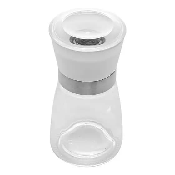 Moedor De Tempero Em Vidro Com Tampa Branca 200 ML