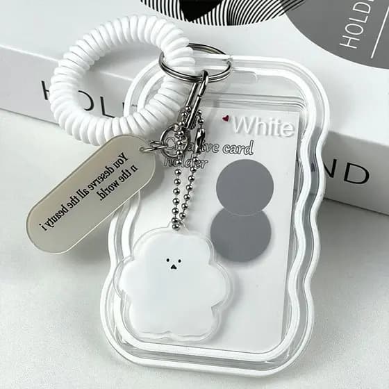 Steve Ins Wave Porta-Cartões Fotográficos Transparentes De 3 Polegadas Para Estudantes Bonitinho Acampamento Chaves Com Mola