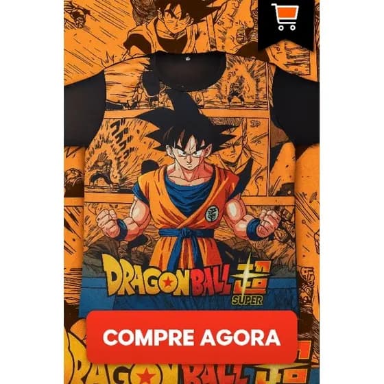 Camiseta Infantil Dragon Ball Z - Super. Goku Anime Menino Menina Camisa Estampada Geek
