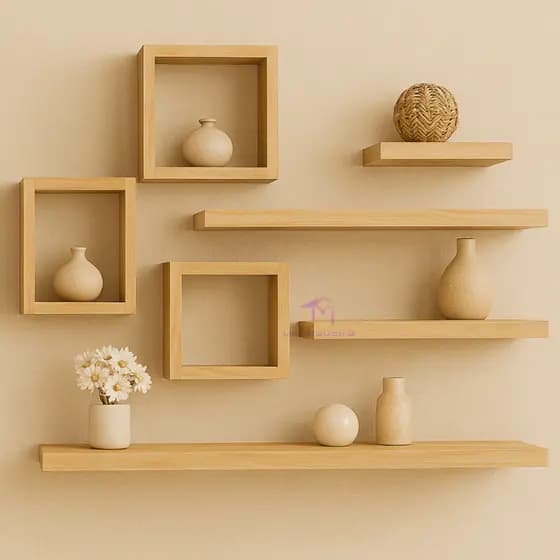 Kit Nicho Quadrado com Prateleira para Livros e Decorações