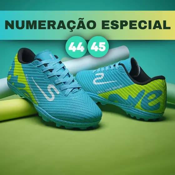 Chuteira Masculina Society Especiall 43 ao 45 Futebol Profissional Trava Baixa Confortável Leve Barata Promoção