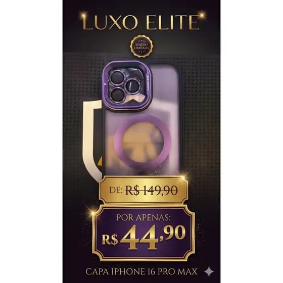 Capa De Luxo Para iPhone 16 Pro Max Case Elite Magnética MagSafe Anti-Impacto Premium