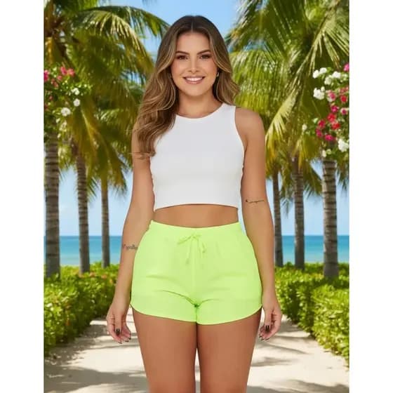 Short Shortinho Feminino Praia Piscina Academia Corrida Verão