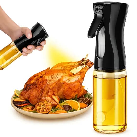 Spray De Azeite Borrifador Pulverizador Porta Vinagre Vidro Culinário 180ML Cozinha Galheteiro
