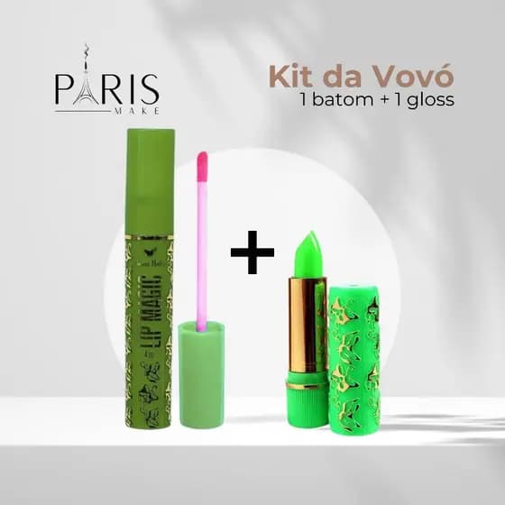 Kit Gloss + Batom Mágico 24h Efeito Mágico - CORES ALEATORIAS