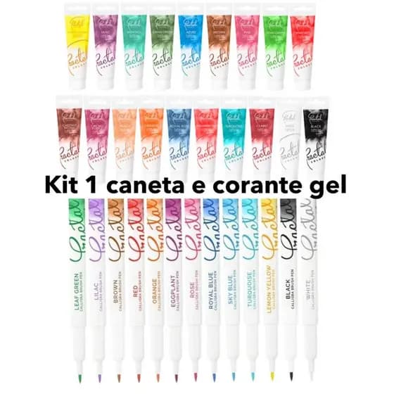 1 Caneta Comestivel e 1 Corante Gel Fractal Colors Escolha