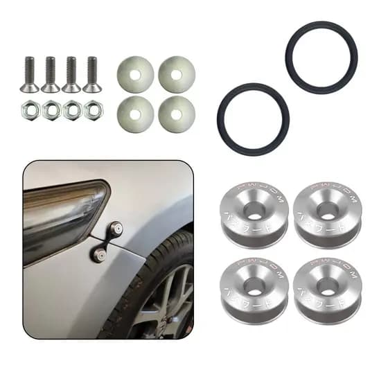Kit Trava Para-choque Anilha Quick Release Prata Estilo BR