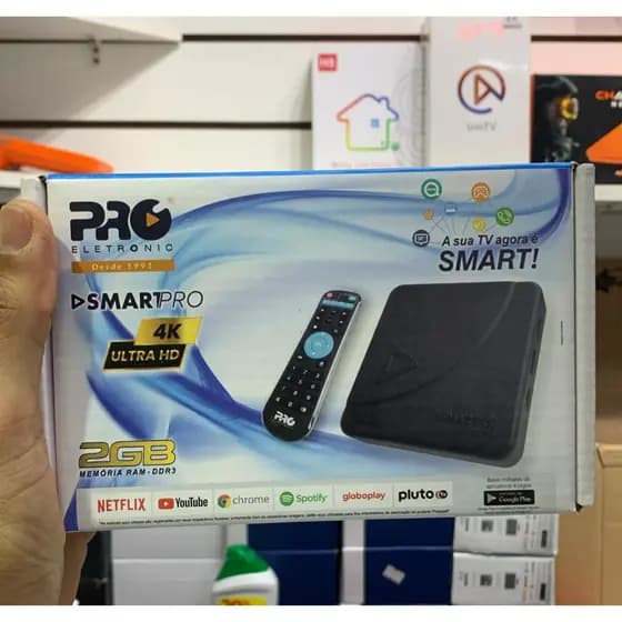 SmartPRO 4K HD Streaming player Transforma sua TV em Smart TV Proeletronic