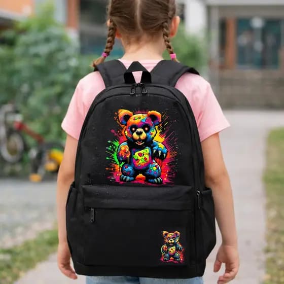 Mochila Escolar Reforçada em Nylon Criança e Adulto Impermeavel com Bolsos