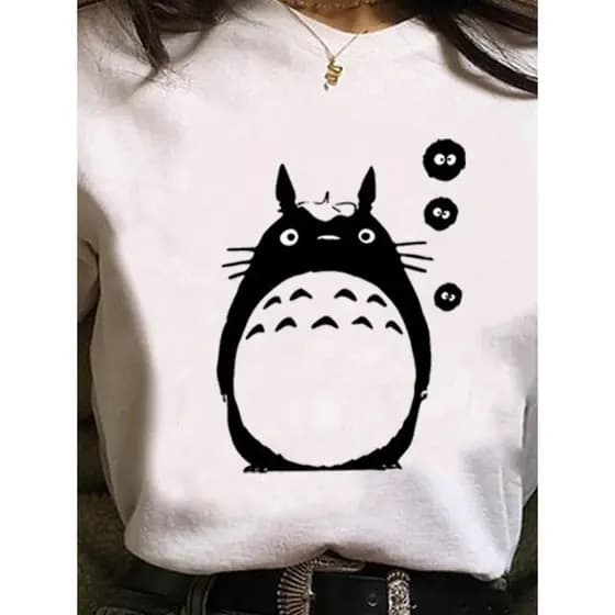 Camiseta Adulto e Infantil My Neighbor Totoro Ghibli Anime Unissex Poliéster Feminino Masculino Confort