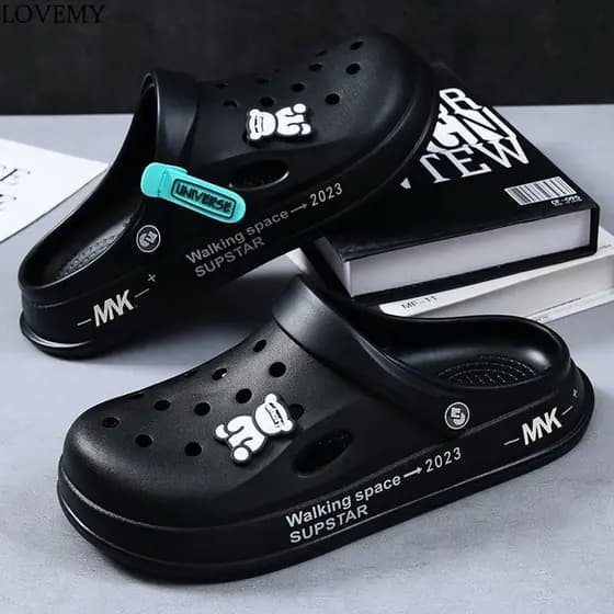 Sapatos De Buraco Sandálias De Verão Para Homens Tendência De Casais Plataforma Estudantes Femininos