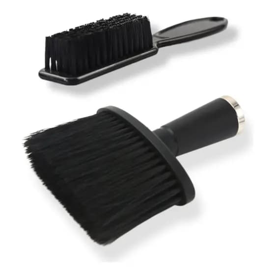 Espanador Macio Para Barbeiro E Escova Degradê Preto