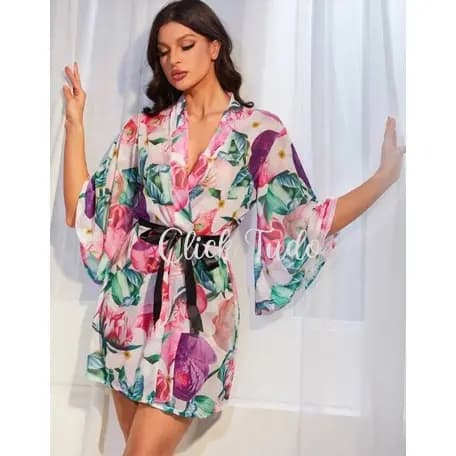 Roupão Feminino Kimonos Pijamas Camisola Robe Moda