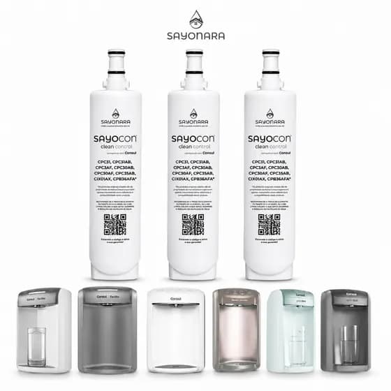 Refil Sayocon 1, 2 ou 3 Compatível Filtro de Agua Consul Cpc30 cpc30ab cpc30af cpc31 cpc31ab cpc31af