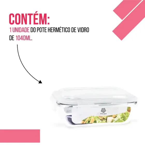 Pote de Vidro Com Tampa 1040ml Pote de Mantimentos Para Cozinha Pote Herméticos Porta Mantimentos